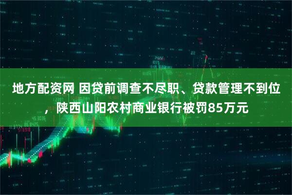 地方配资网 因贷前调查不尽职、贷款管理不到位，陕西山阳农村商业银行被罚85万元