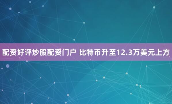 配资好评炒股配资门户 比特币升至12.3万美元上方